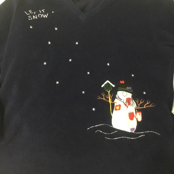 Vintage Let it Snow Snowman Cozy Core Sweatshirt by Premier International XL - Picture 4 of 10
